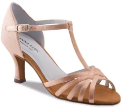 Dame Dansebutikken Anna Kern flesh satin dansesko med t- rem