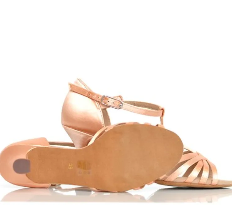 Dame Dansebutikken Anna Kern flesh satin dansesko med t- rem