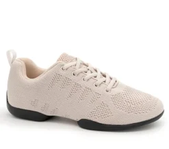 Dame Dansebutikken Beige dansesneaker i åndbar strik til damer - Suny