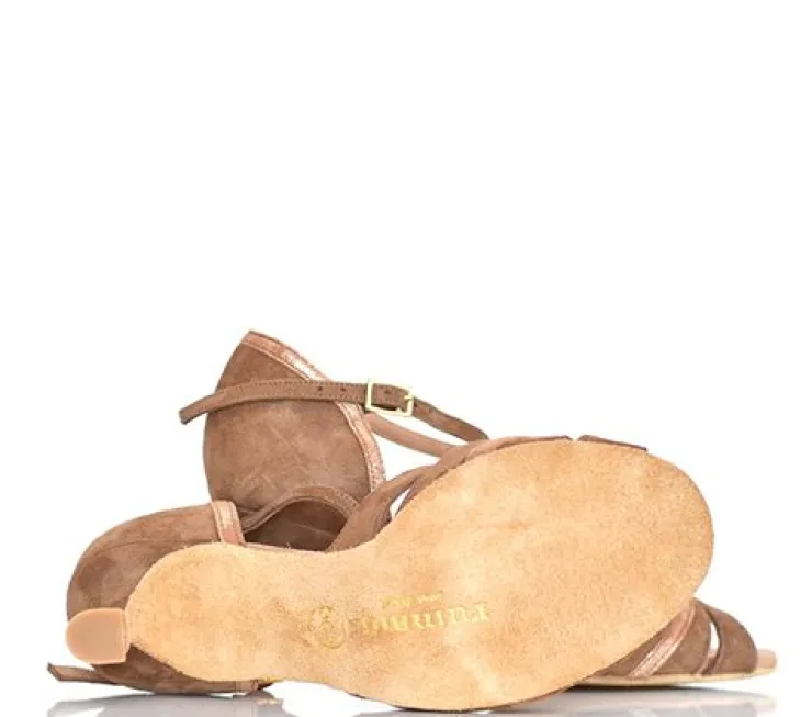 Dame Dansebutikken Beige ruskinds dansesko 5 cm hæl Rummos