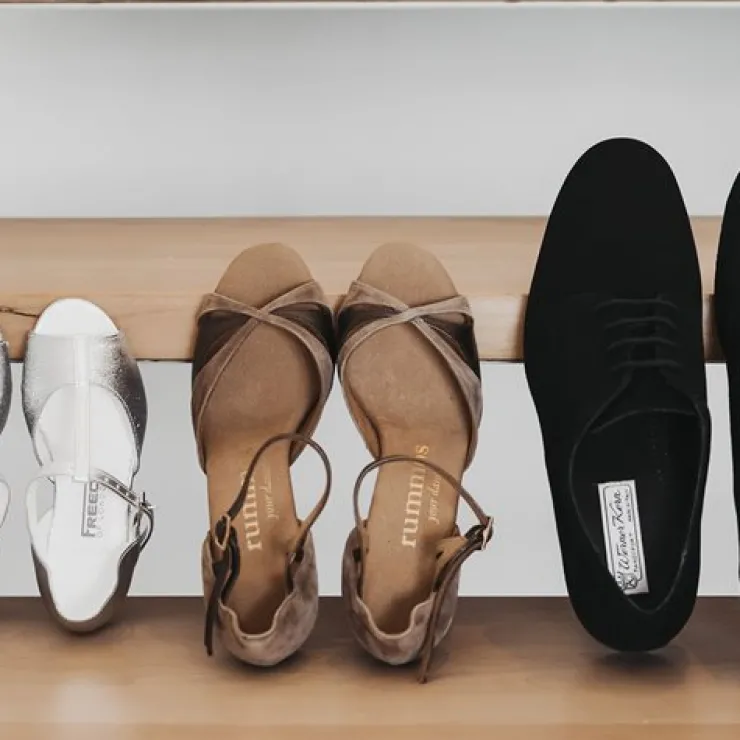 Dame Dansebutikken Beige/brun ruskinds dansesko 6 cm hæl Rummos