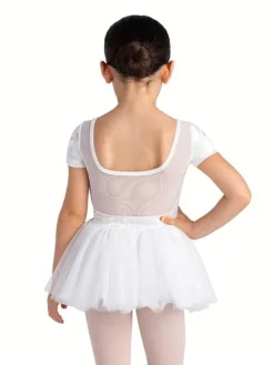 Børn Dansebutikken Bloch hvidt tutu med korte ærmer og velour