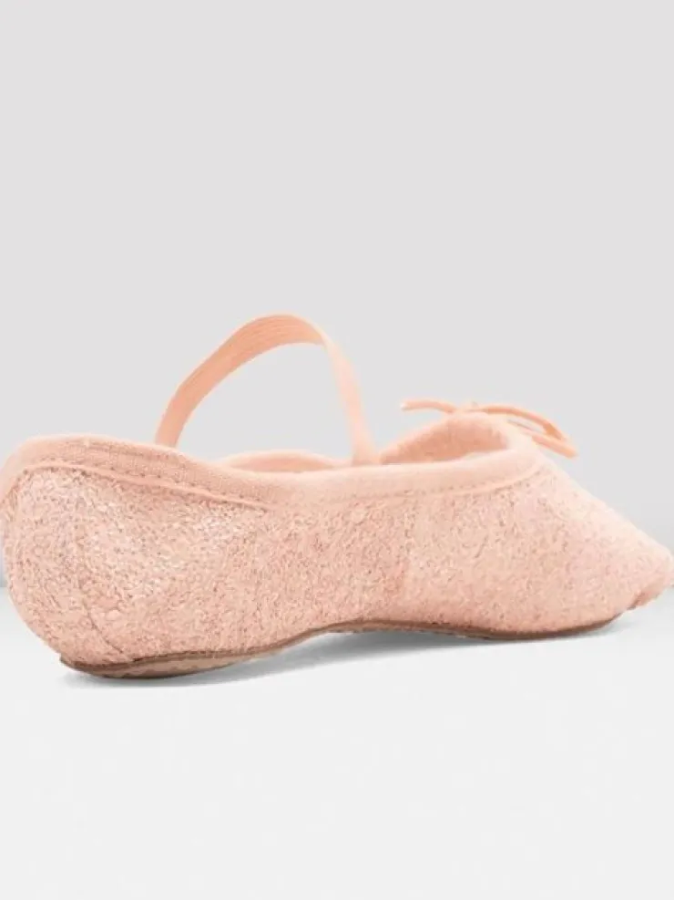 Dansebutikken Bloch rosa skind balletsko med glimmer