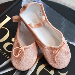 Dansebutikken Bloch rosa skind balletsko med glimmer