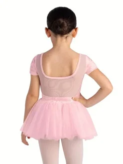Børn Dansebutikken Bloch rosa tutu med korte ærmer og velour