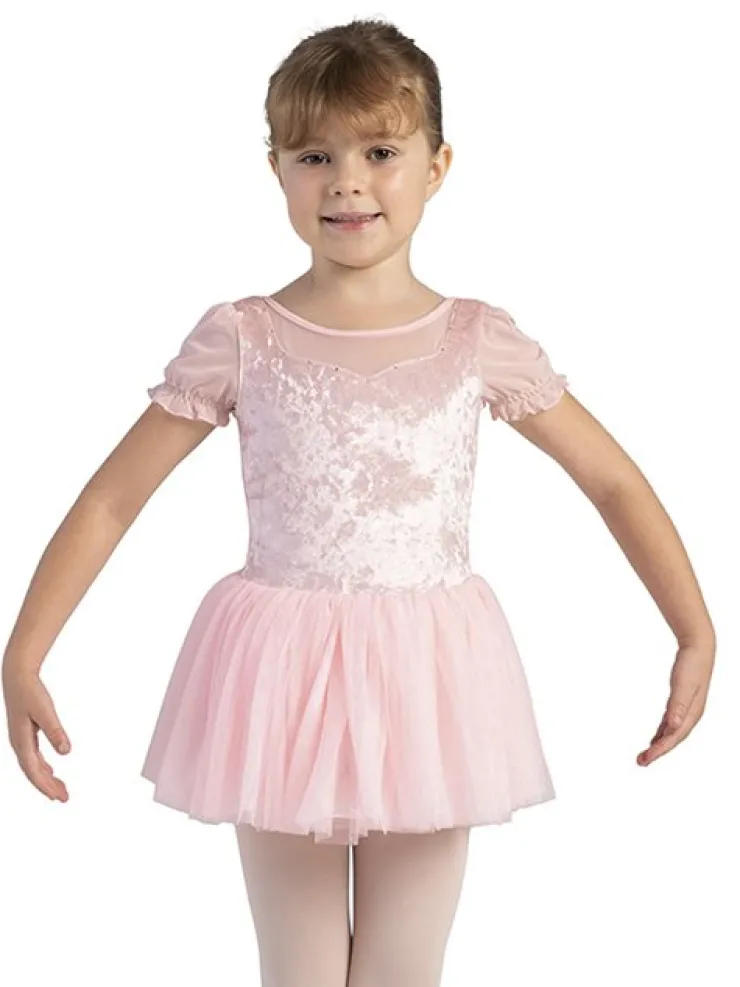 Børn Dansebutikken Bloch rosa tutudragt med velour