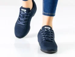 Dame Dansebutikken Blåsorte sneaker åndbar strik til damer - Suny