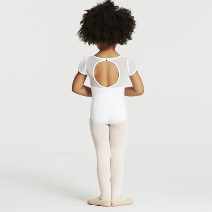 Børn Dansebutikken Capezio hvid dragt med puf ærmer til piger