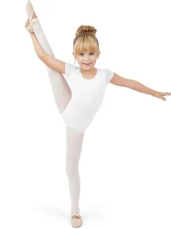 Børn Dansebutikken Capezio hvid dragt med puf ærmer til piger
