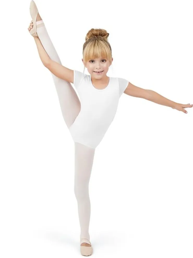 Børn Dansebutikken Capezio hvid dragt med puf ærmer til piger