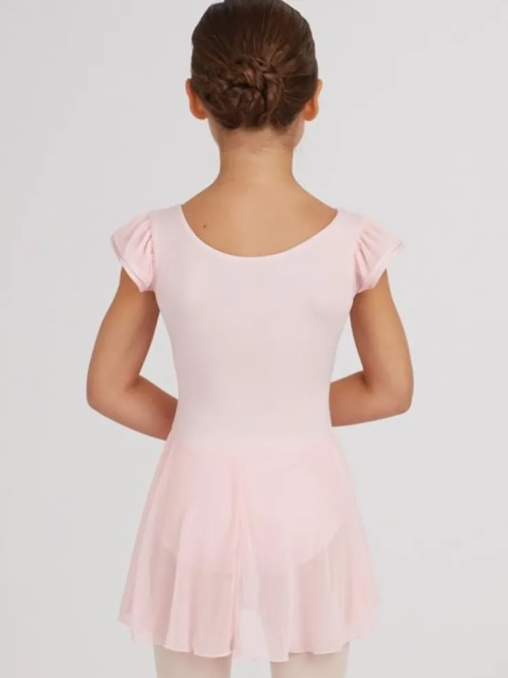 Børn Dansebutikken Capezio rosa dragt m.skørt og puf ærmer til piger
