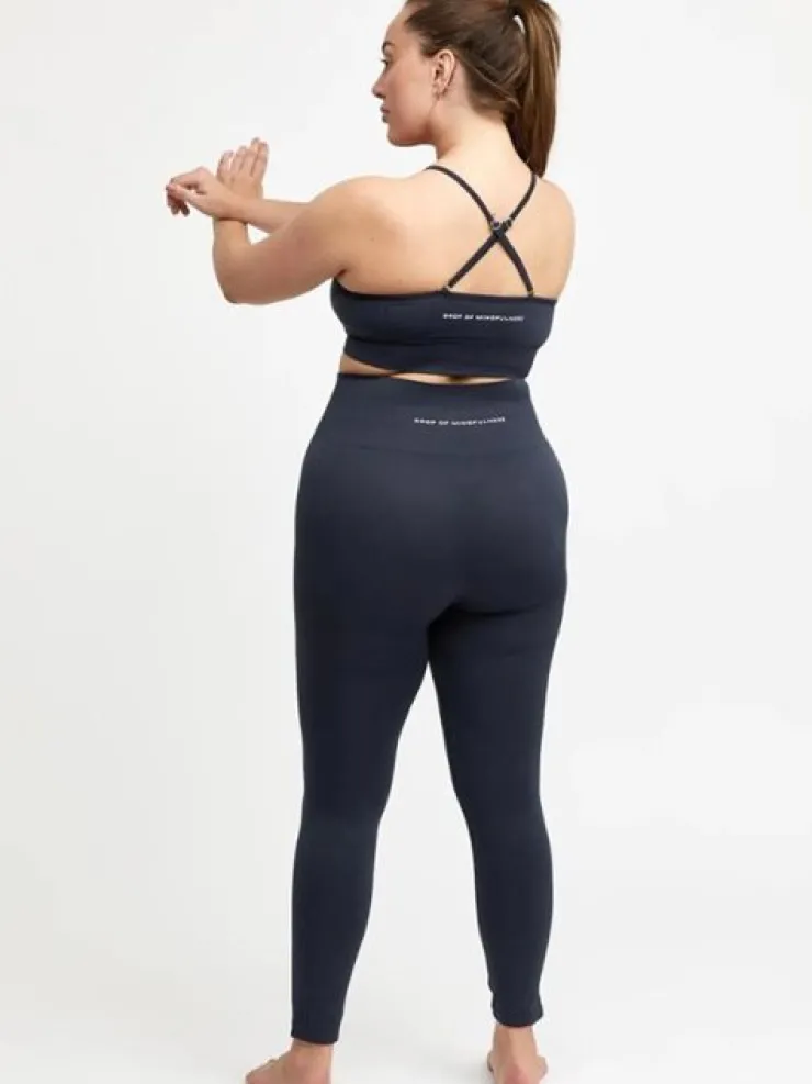 Dansebutikken Drop of mindfulness mørkeblå seamless leggings