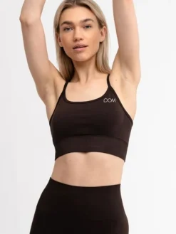 Dame Dansebutikken Drop of mindfulness seamless sports top mørkebrun