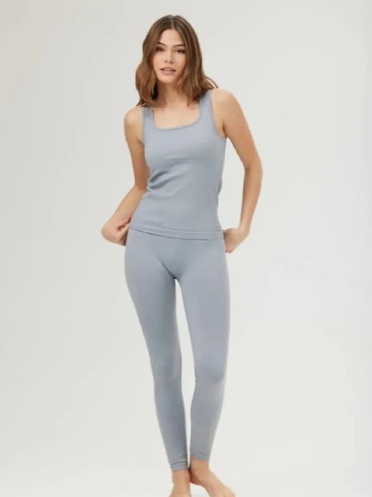 Dansebutikken Drop of mindfulness seamless leggings i svag lyseblå