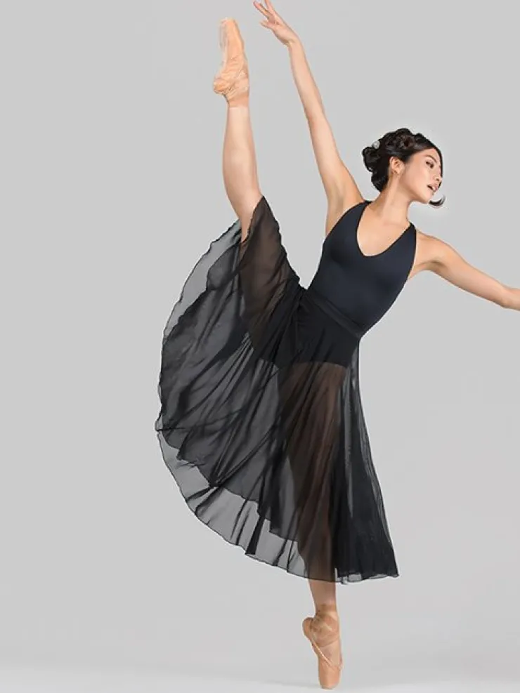 Dame Dansebutikken Flot sort langt balletskørt fra BalletRosa