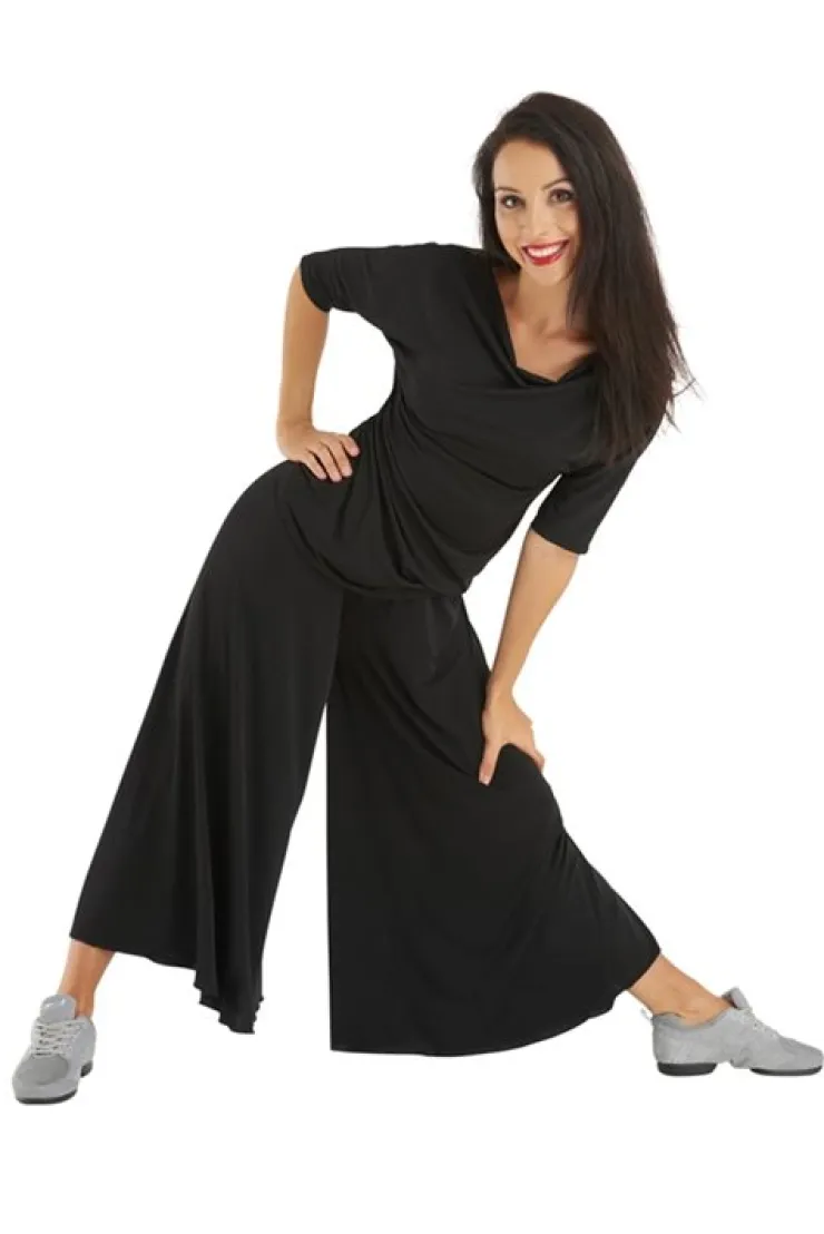 Dame Dansebutikken Flotte sorte bukser m.vidde - Ready4dance