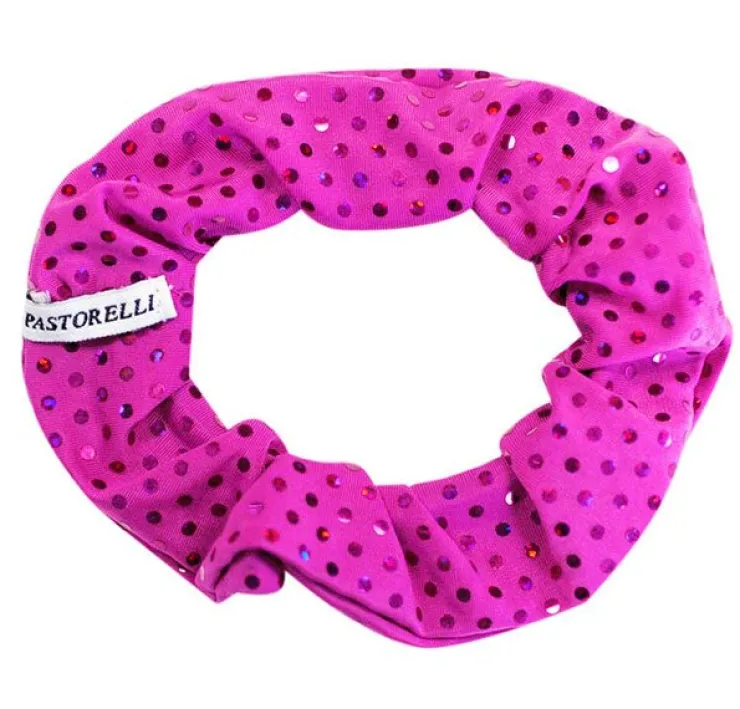Dansebutikken Fuchsia hårelastik med trykte palietter
