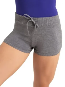 Dame Dansebutikken Grå danse strik shorts fra Capezio