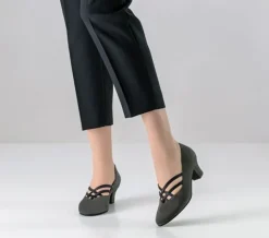 Dame Dansebutikken Grå ruskind dame dansesko Anke Werner Kern
