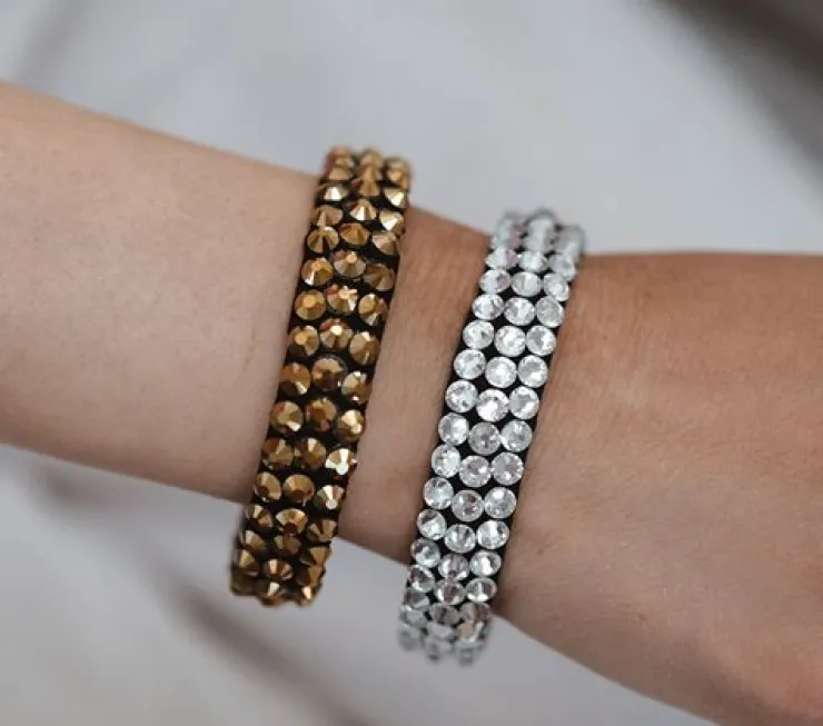Dansebutikken Guld rhinsten armbånd