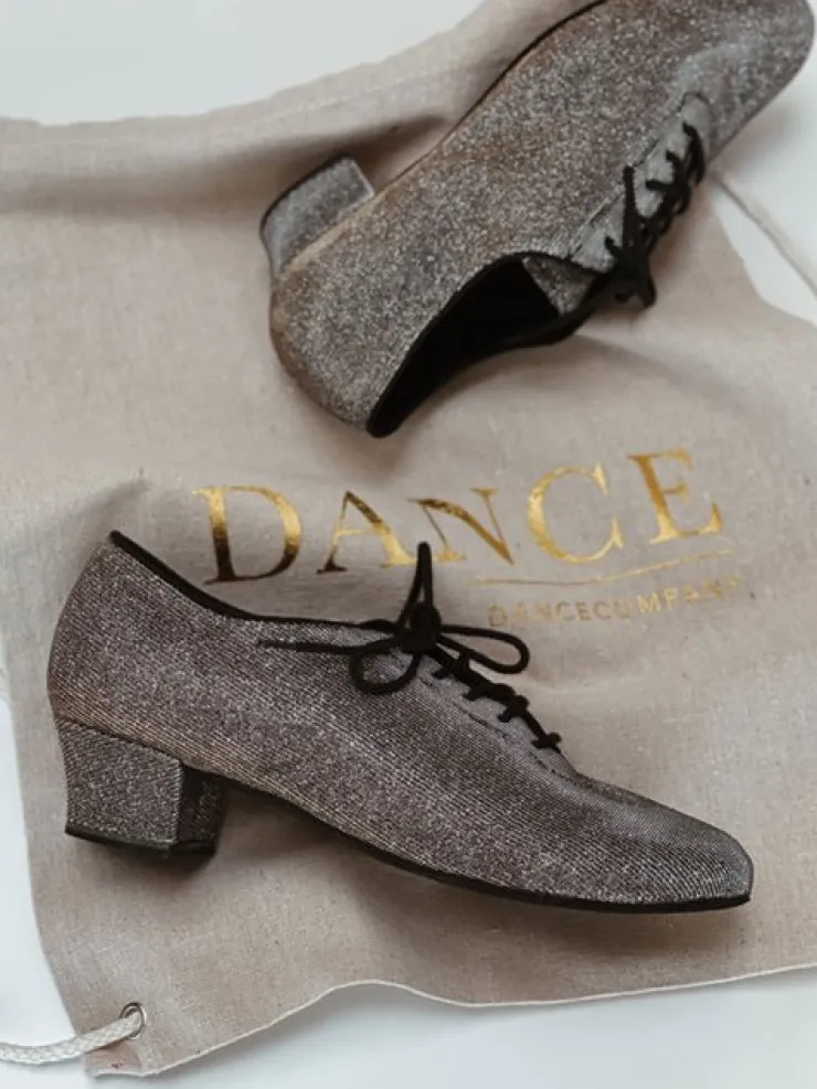Dansebutikken Hør rygsæk/mulepose med guld DANCE skrift
