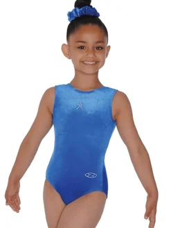 Dansebutikken Kongeblå velour gymnastikdragt piger The zone