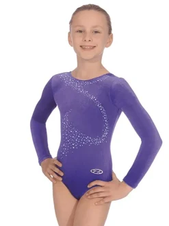 Dansebutikken Lilla velour gymnastikdragt piger The zone