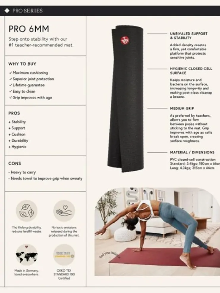 Dansebutikken Manduka blå PRO måtte til yoga