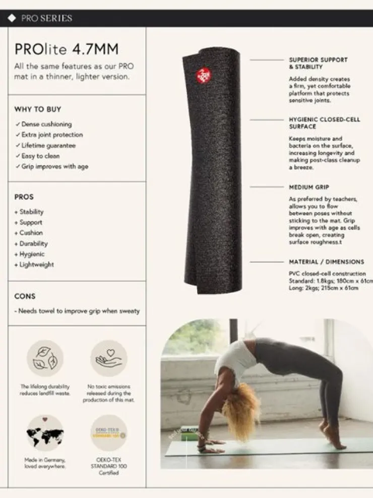 Dansebutikken Manduka salvie grøn PROlite måtte til yoga