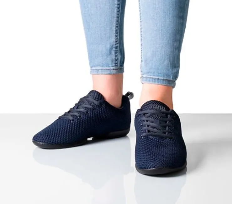 Dame Dansebutikken Mørkeblå sneaker åndbar strik til damer - Suny