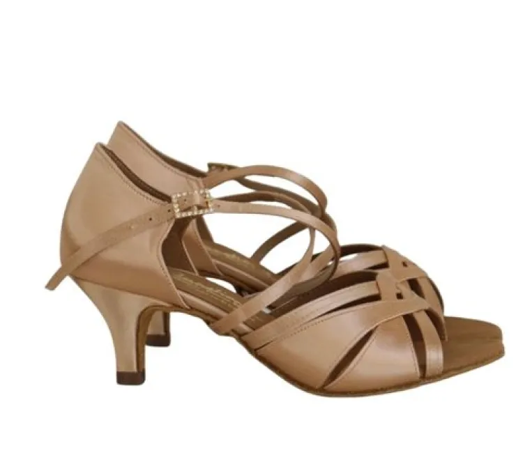 Dame Dansebutikken Peach satin latinsko Mia International dansesko