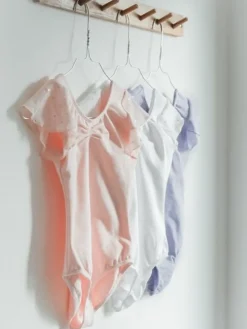 Børn Dansebutikken Rosa dragt til piger med chiffon ærme og palietter Bloch