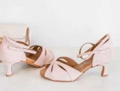 Dame Dansebutikken Rosa flot dansesko til damer med 5 cm hæl