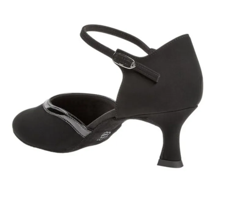 Dame Dansebutikken Sort dansesko fra Diamant i ruskind og lak