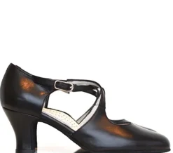 Dame Dansebutikken Sort dansesko i skind med 6 cm hæl Werner Kern - Gillian