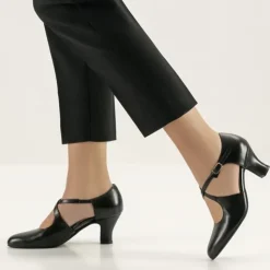 Dame Dansebutikken Sort dansesko i skind med 6 cm hæl Werner Kern - Gillian