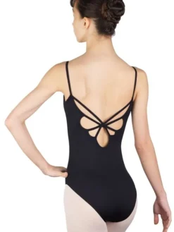 Dame Dansebutikken Sort dragt med strop design på ryggen fra BalletRosa