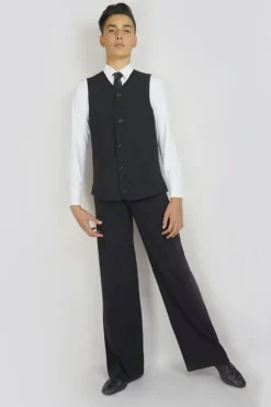 Dansebutikken Sort lang vest til herrer - Ready4dance