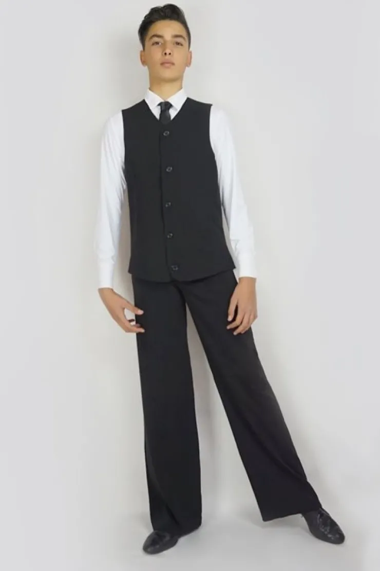 Dansebutikken Sort lang vest til herrer - Ready4dance