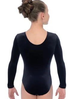 Dansebutikken Sort velour basic gymnastikdragt piger The zone