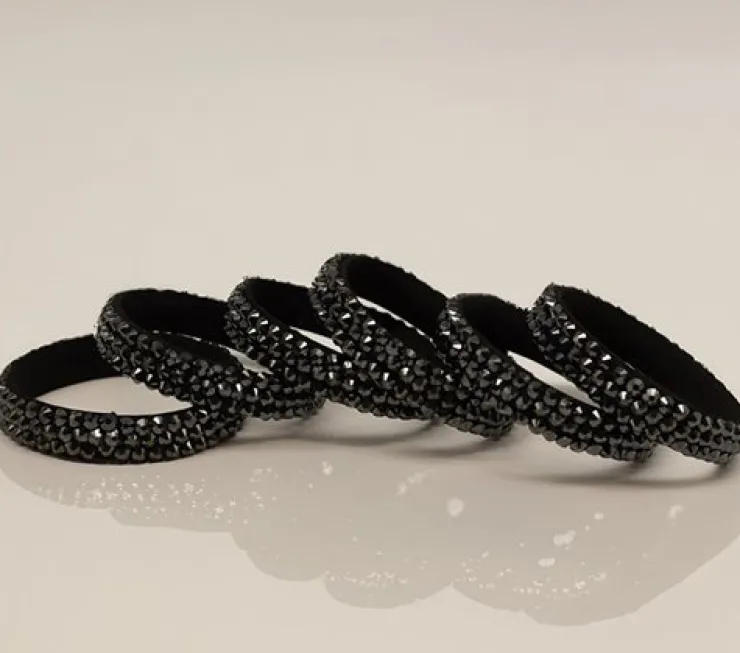 Dansebutikken Sorte rhinsten armbånd