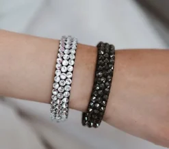 Dansebutikken Sorte rhinsten armbånd