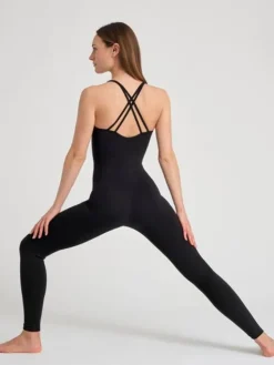 Dame Dansebutikken TempsDanse sort heldragt med lange ben