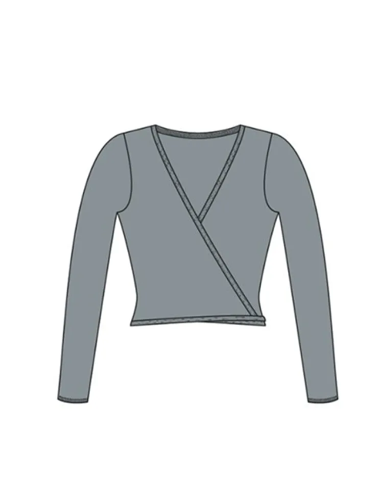 Børn Dansebutikken Wearmoi grå slå om overdel børn ballet/gymnastik