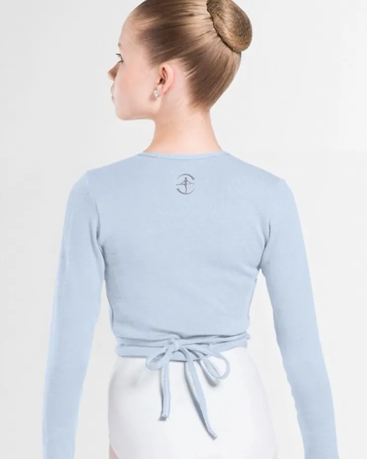 Børn Dansebutikken Wearmoi lyseblå slå om overdel børn ballet/gymnastik