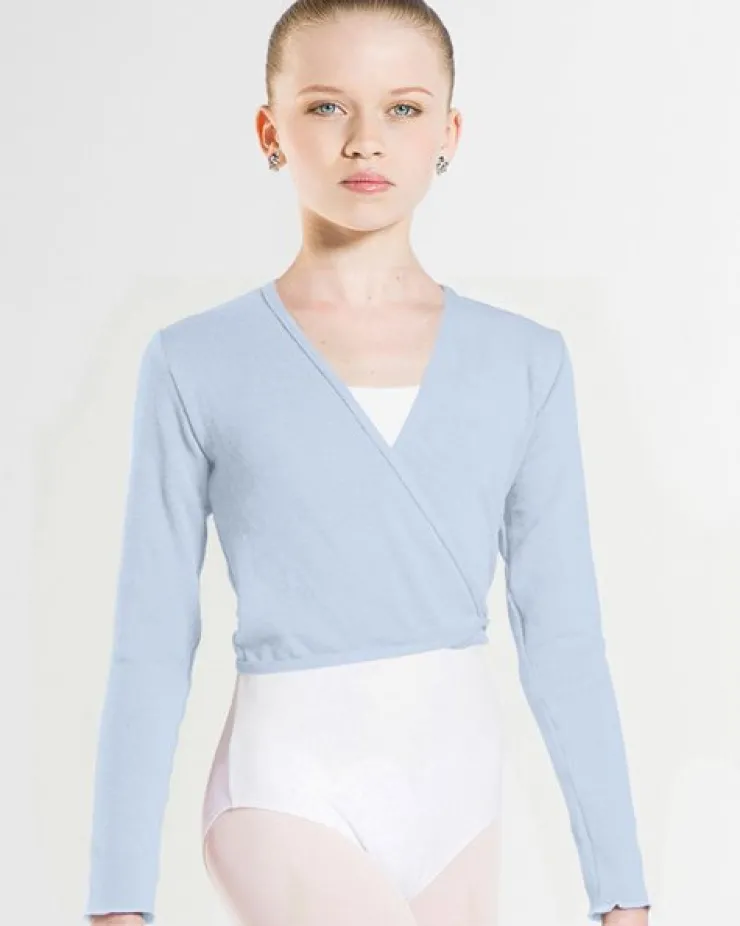 Børn Dansebutikken Wearmoi lyseblå slå om overdel børn ballet/gymnastik